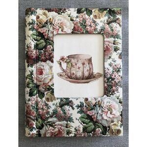 Blank Journal Featuring Art by Carolyn Shores Wright Teacup Flowers Spiral